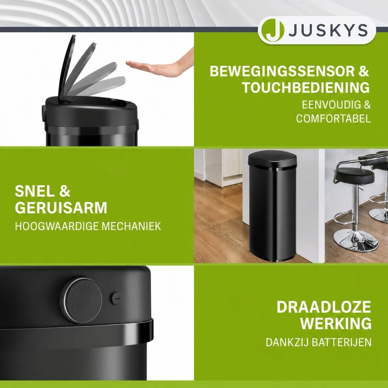 Rechteckiger Mülleimer mit Sensor