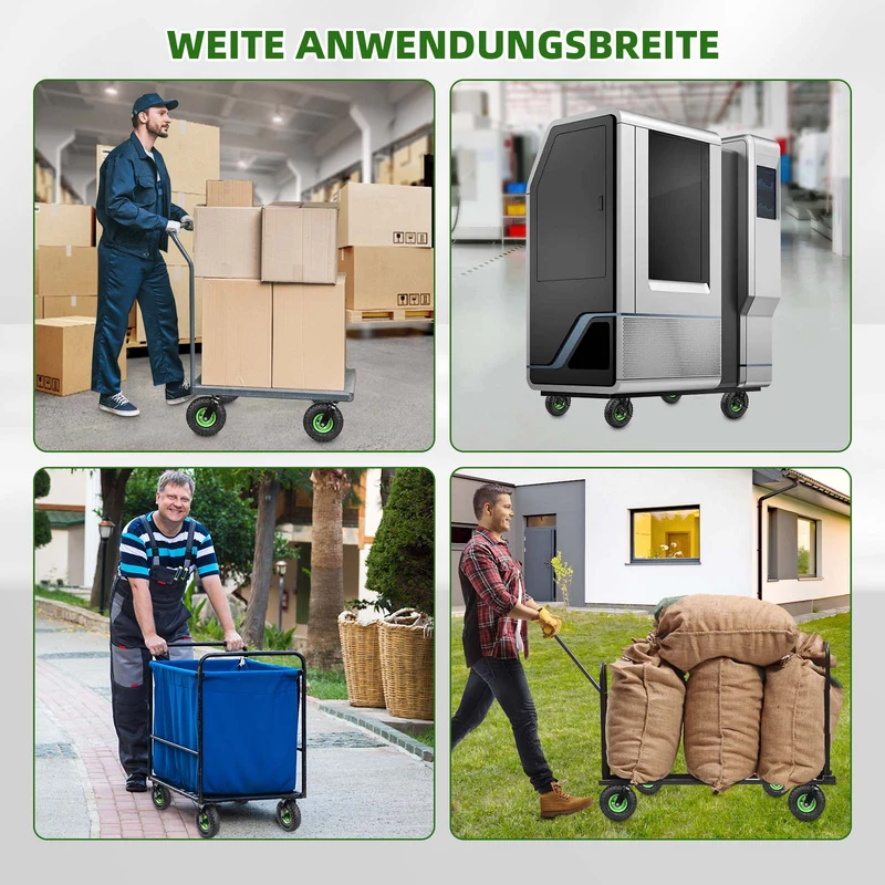 2er-Set Schwerlast-Bremsräder 250mm – feststellbar, luftgefüllt, bis 405kg – für Lager, Garten & Outdoor