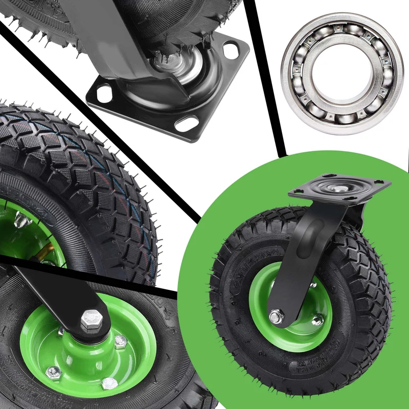 2er-Set Stabil geradeaus 250mm – starr, luftgefüllt, bis 600kg – für Werkstatt & Transportgeräte