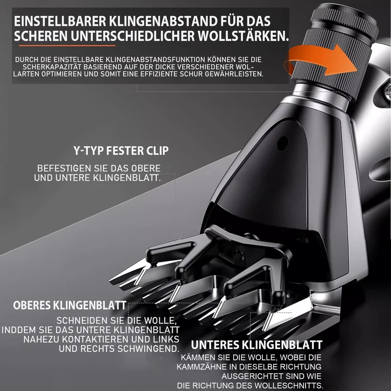 550W Profi-Schafschermaschine – Verstellbare Tierhaarschneidemaschine für Schafe & Hunde mit dickem Fell
