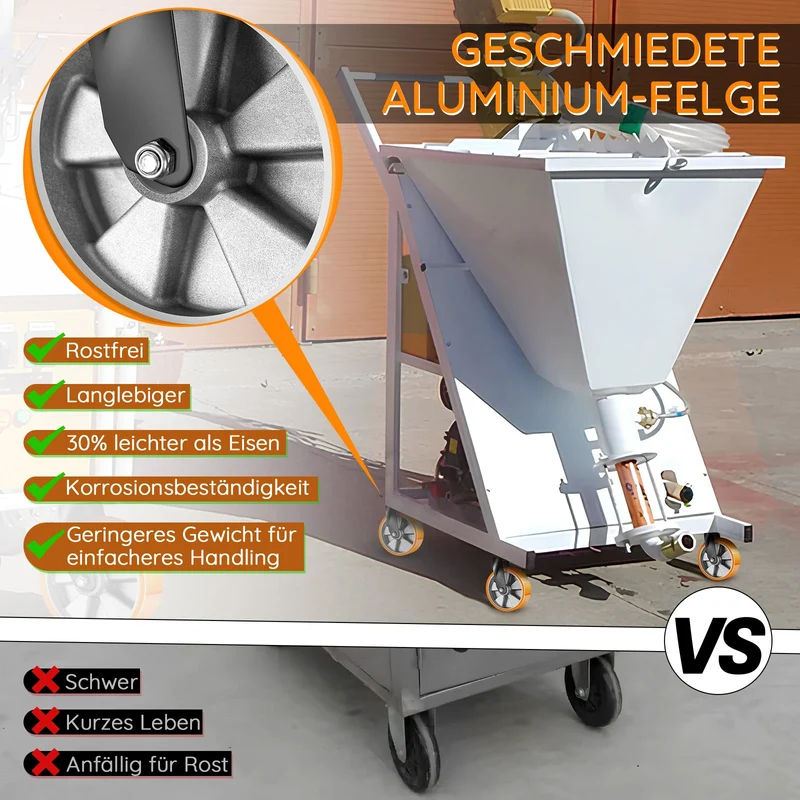 4er-Set 125mm Schwerlastrollen – 2× mit Bremse & 2× drehbar, leise & stabil für Werkstatt, Haushalt & Regale