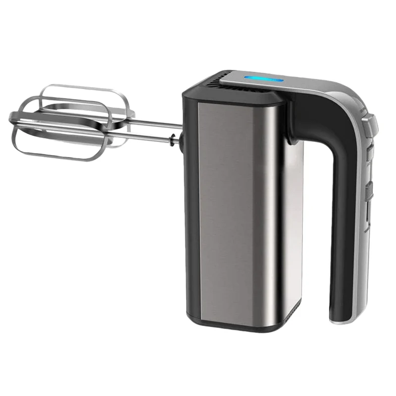 XIIW Elektrischer Handmixer 800W Edelstahl | 5 Geschwindigkeiten Handrührgerät mit Auswurftaste | 800 Watt Schneebesen & Knethaken Set