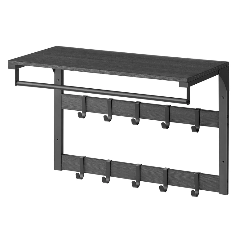 Wandgarderobe mit Ablage und 10 abnehmbaren Haken