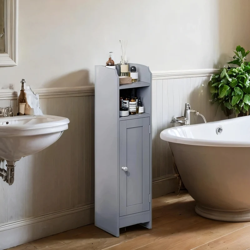 Toilettenschrank schmal mit verstellbaren Ablagen