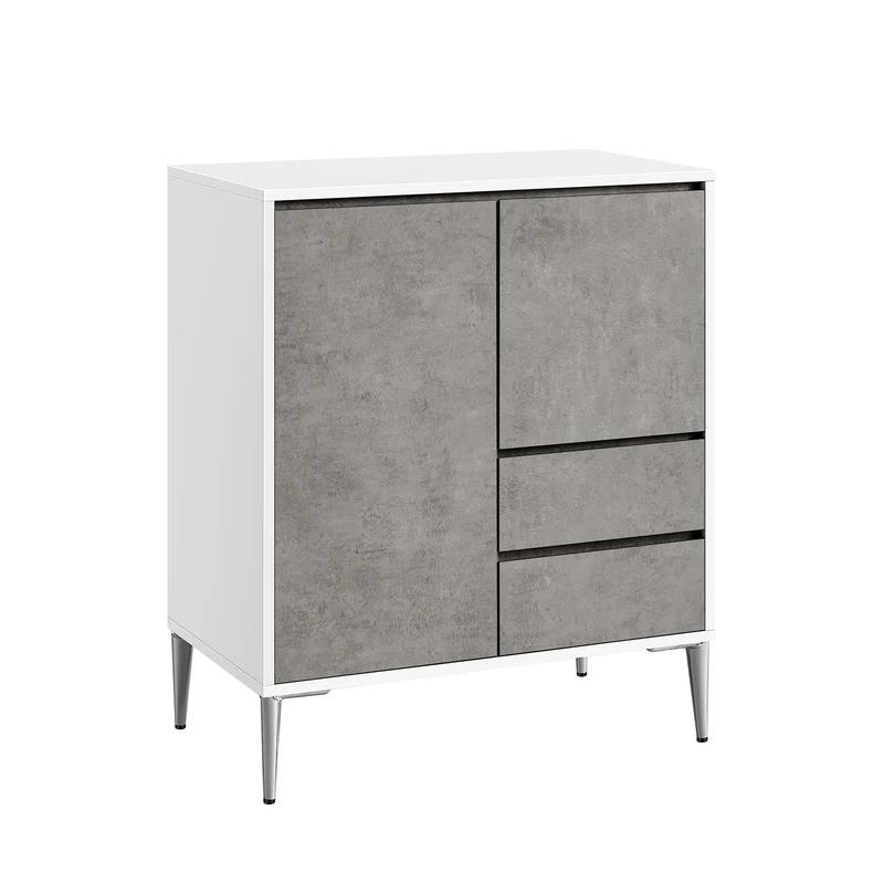 Aufbewahrungsschrank 2 Schubladen modern wolkenweiß
