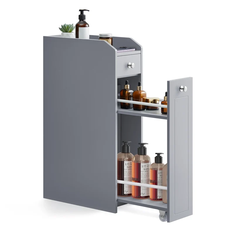 Badezimmerschrank mit Schubladen für Toilettenpapier schmal