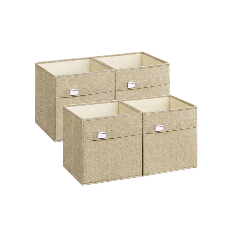 Aufbewahrungsbox 4er Set 33 x 33 x 33 cm taubengrau