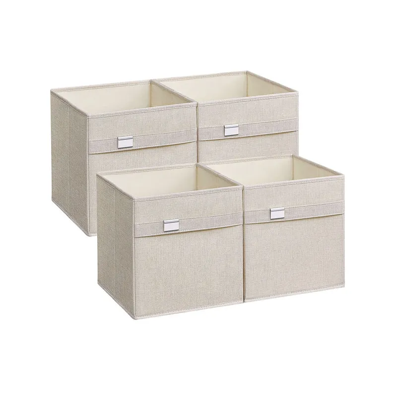 Aufbewahrungsbox 4er Set 33 x 33 x 33 cm taubengrau