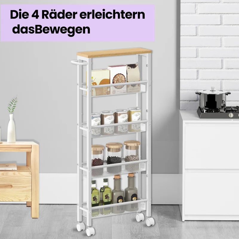 Rollwagen 5 Ebenen schmal vintagebraun-schwarz
