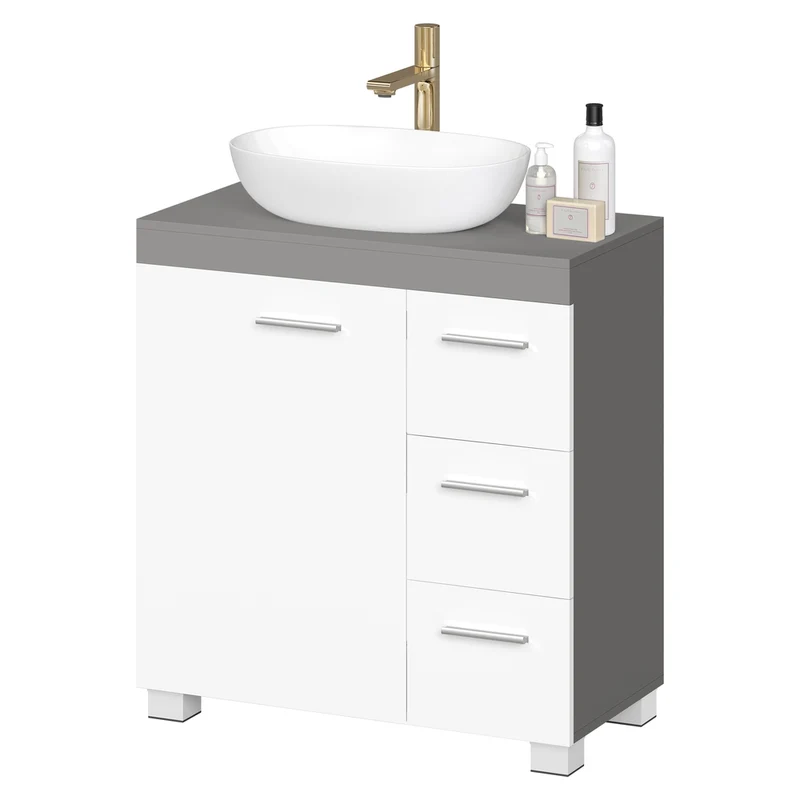 Waschbeckenunterschrank, Badezimmerschrank, 3 große Schubladen