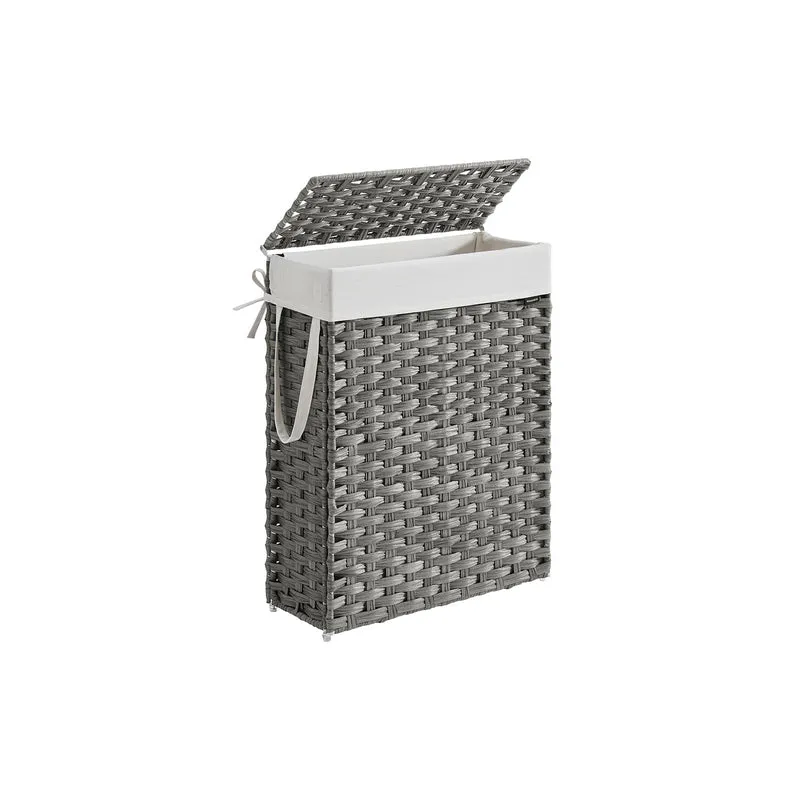 Wäschekorb aus synthetischem Rattan mit Deckel