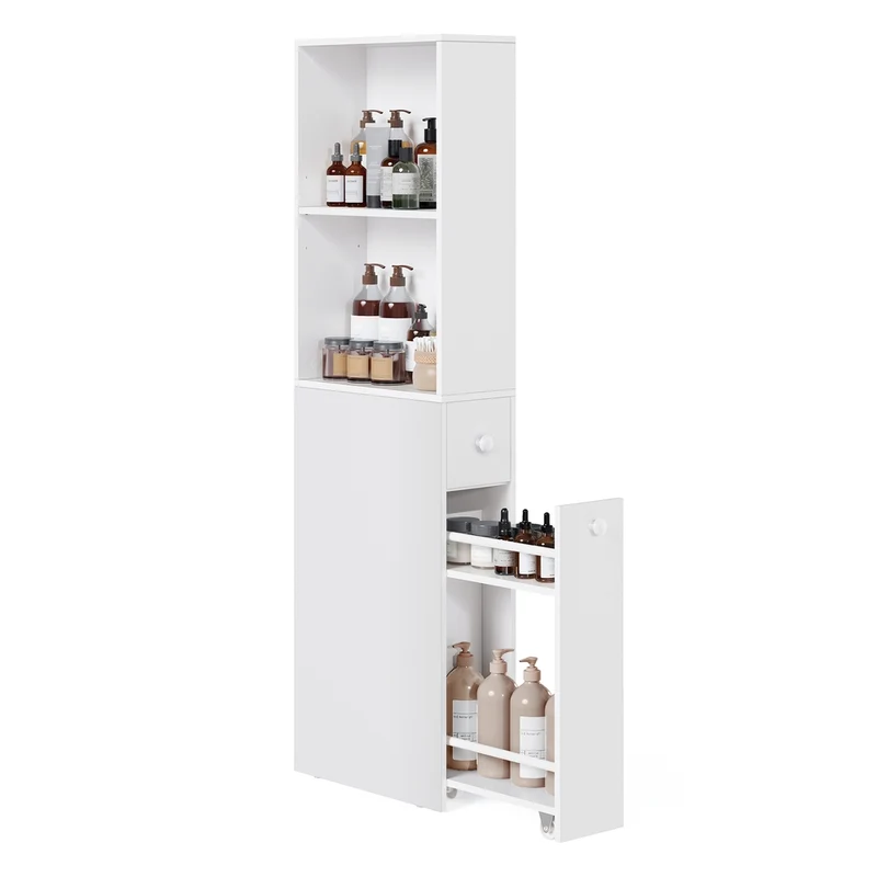 Badezimmschrank hoch schmal klassikweiß