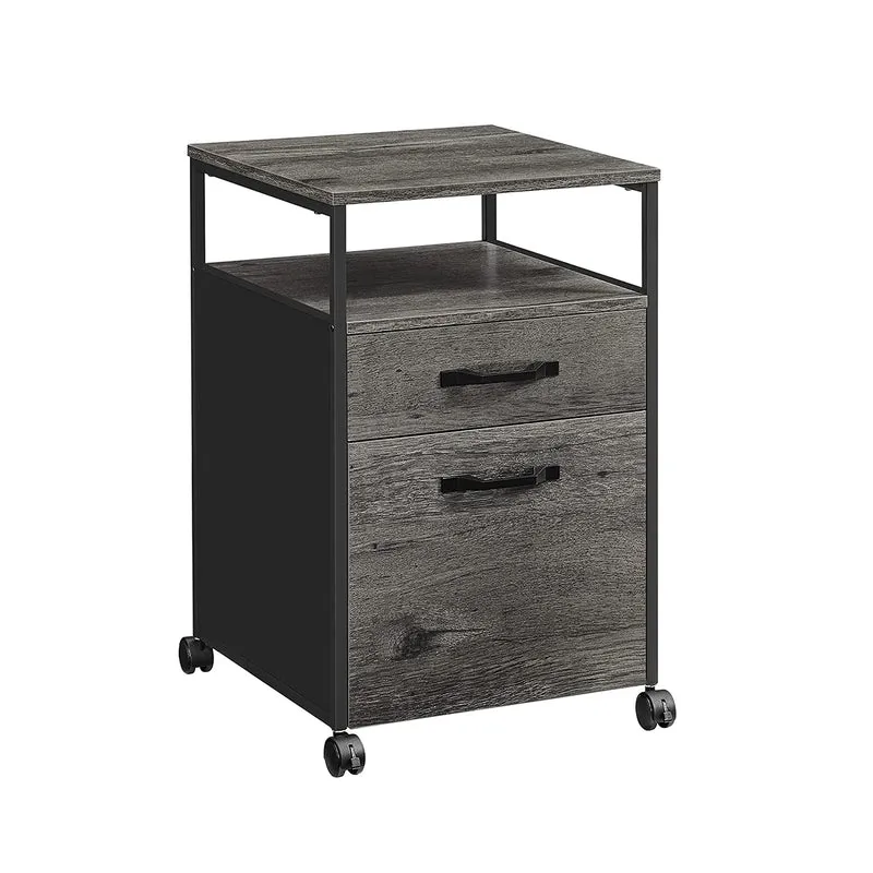 Rollcontainer mit 2 Schubladen und offenem Fach