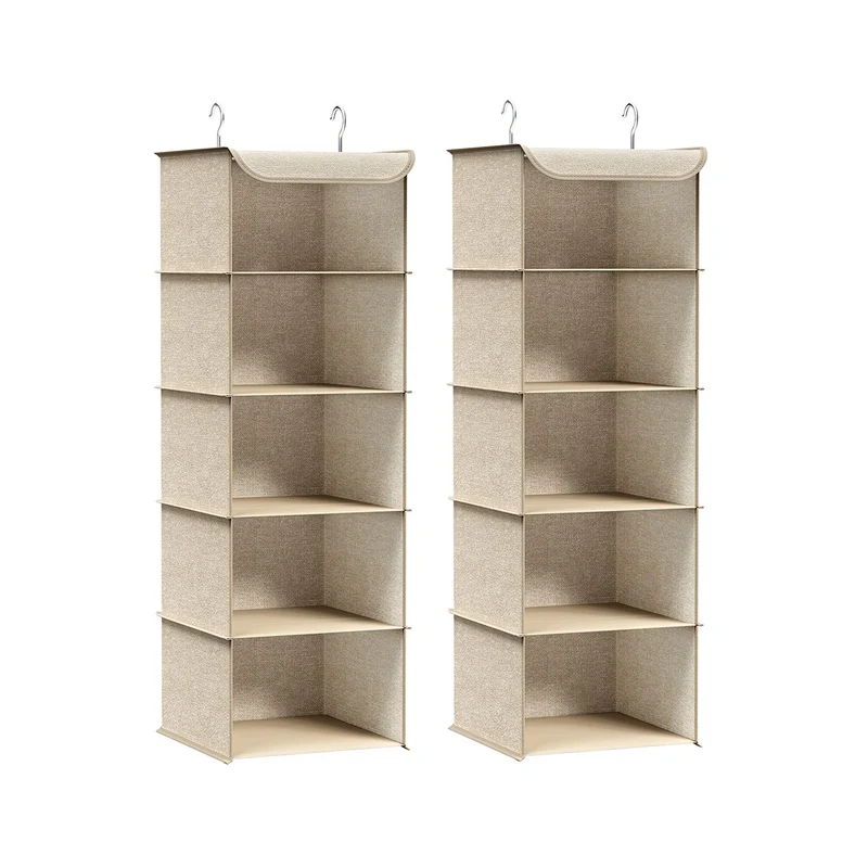 Hängeregal im Kleiderschrank faltbar mit Metallhaken und Bambuseinsätzen