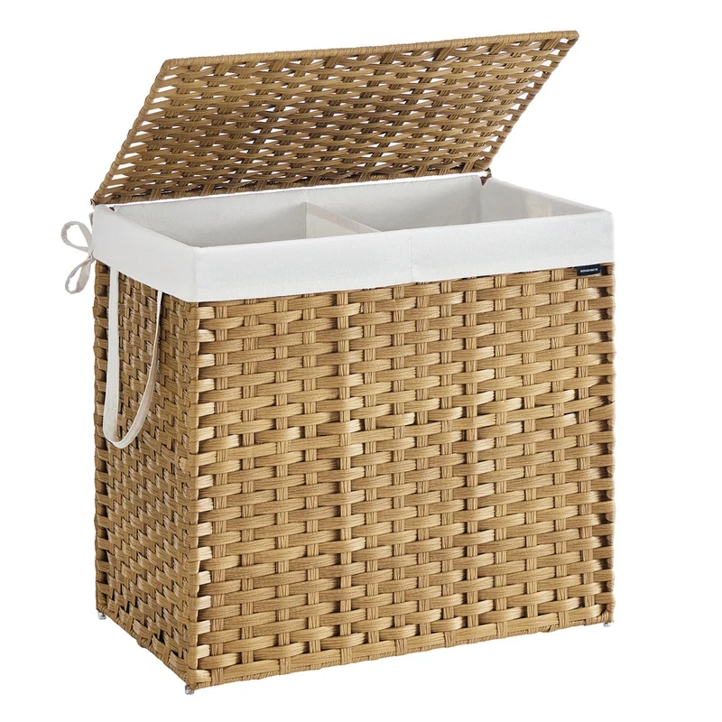 Handgeflochtener Wäschekorb aus synthetischem Rattan