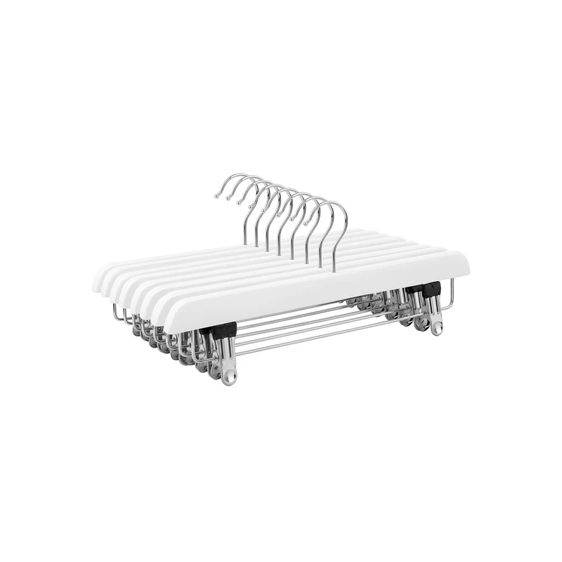 Kleiderbügel aus Schima-Holz mit verstellbaren Clips
