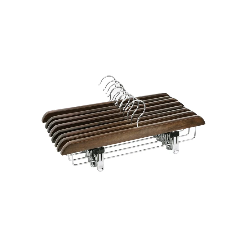 Kleiderbügel aus Schima-Holz mit verstellbaren Clips