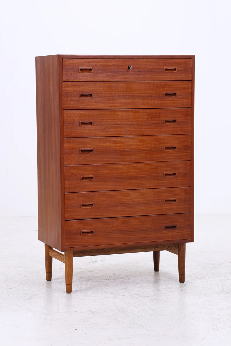 Vintage Teak Tallboy | Mid Century Kommode | 7 Schubladen