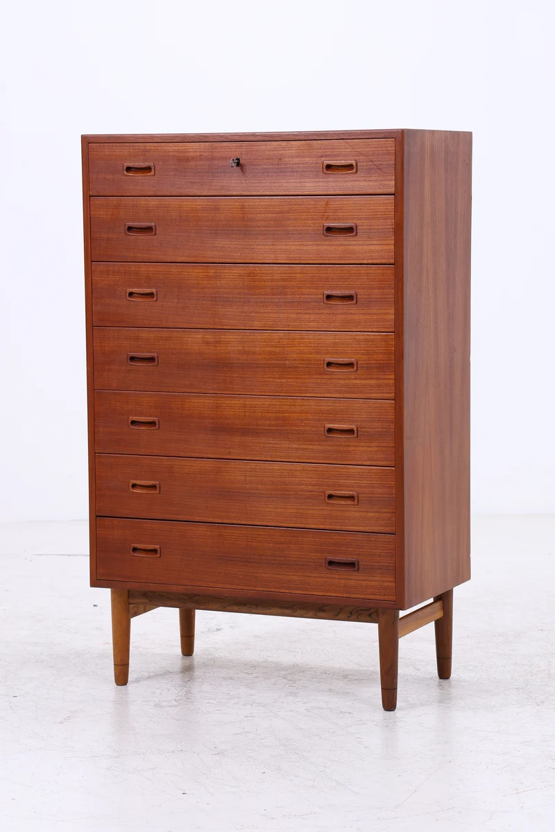 Vintage Teak Tallboy | Mid Century Kommode | 7 Schubladen