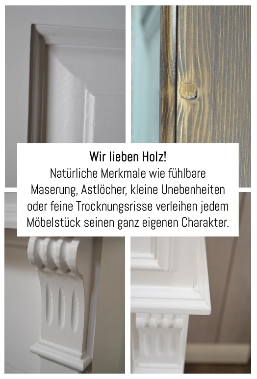 "Bellevue" kleine, weiße Beistellkommode im Landhausstil 45 cm