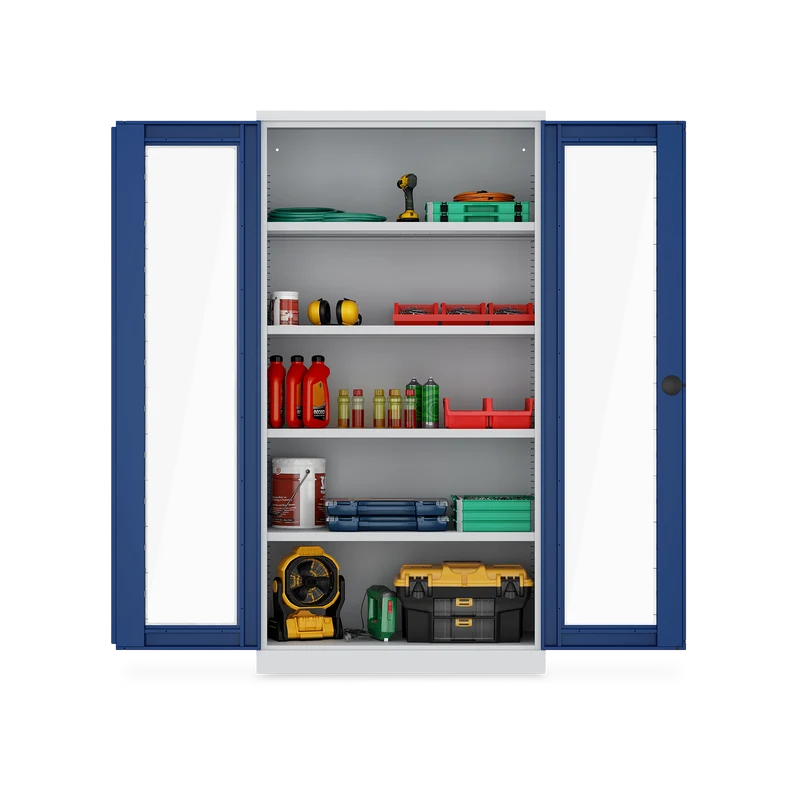 Schwerlastschrank (150 kg) mit Sichtfenster (1000 x 500 x 1945 mm)