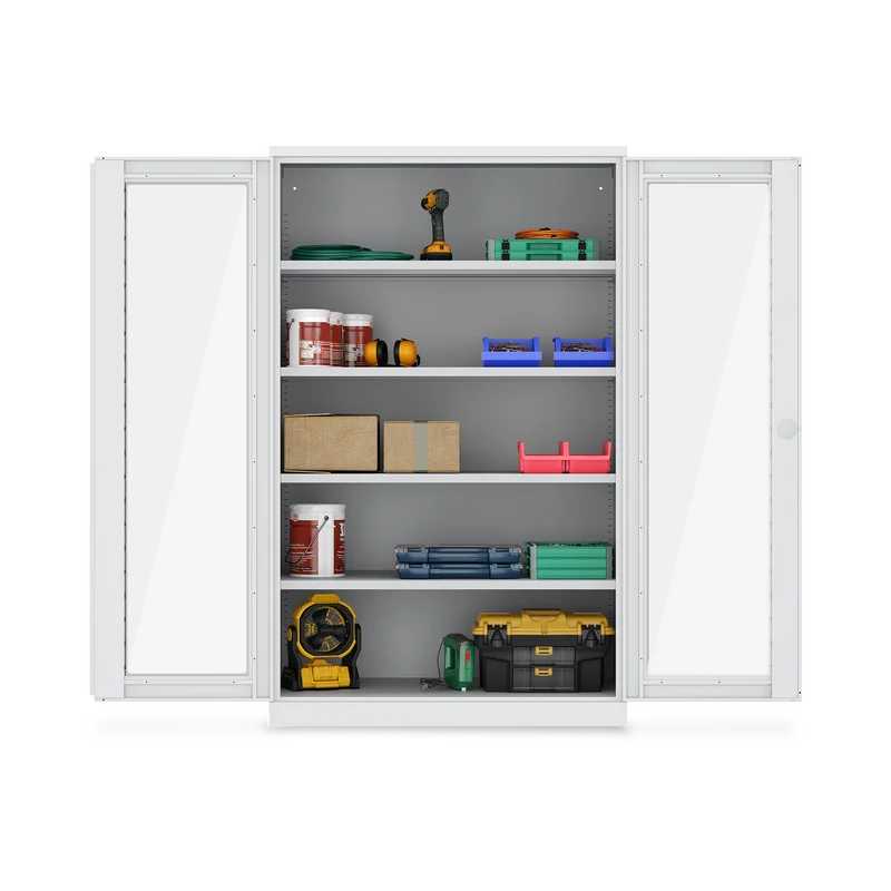 Schwerlastschrank (150 kg) mit Sichtfenster (1200 x 500 x 1945 mm)
