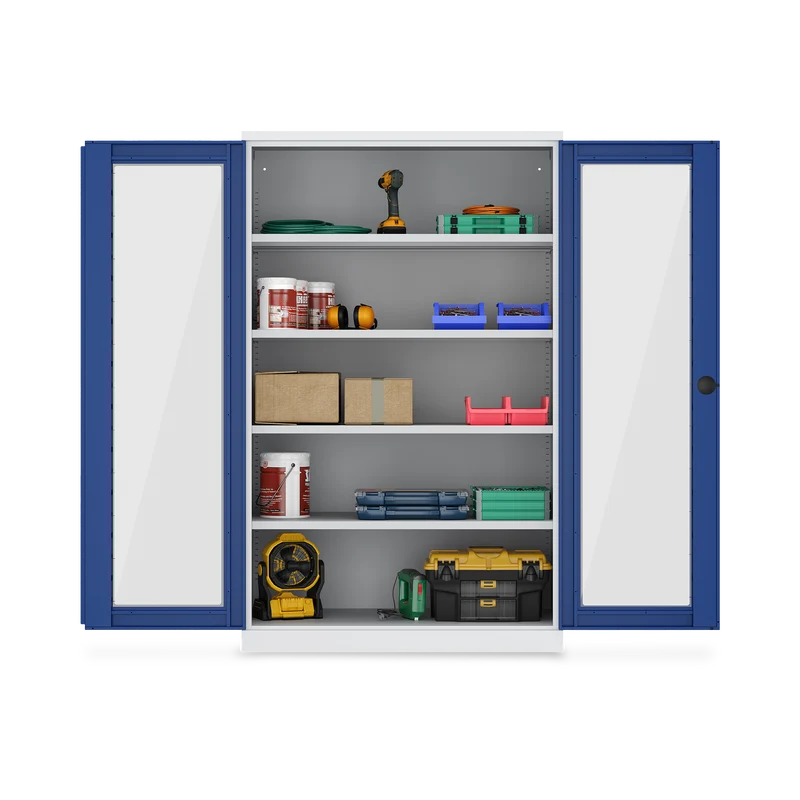 Schwerlastschrank (150 kg) mit Sichtfenster (1200 x 500 x 1945 mm)