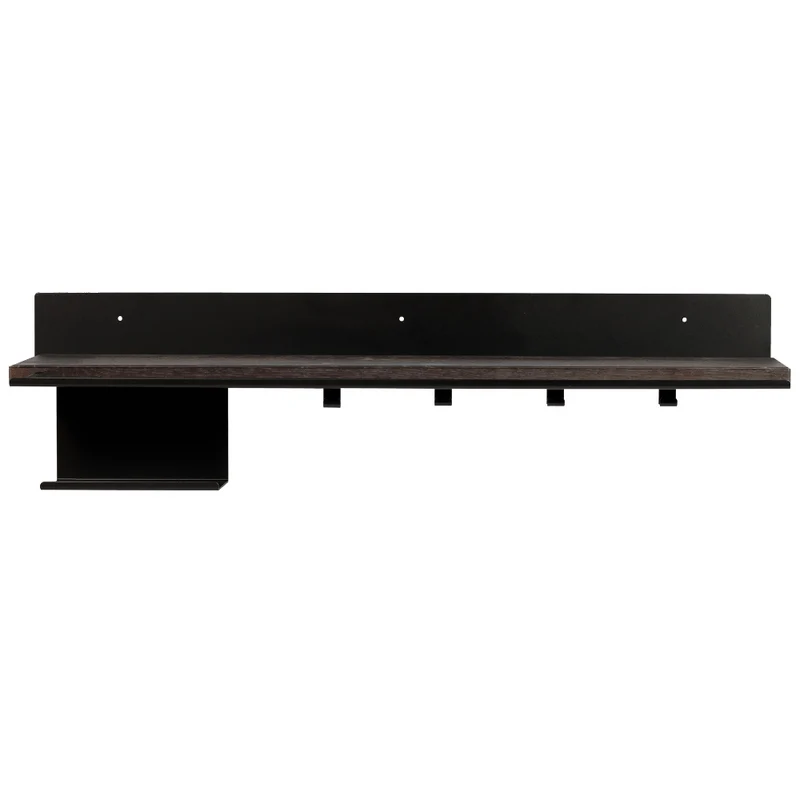UPPSALA metal shelf with hangers with wooden finish