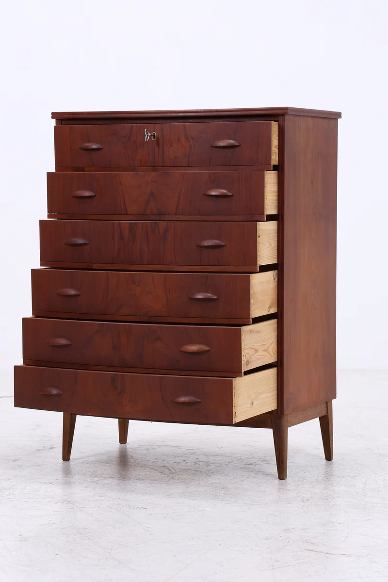 Vintage Teak Tallboy | Mid Century Kommode | Danish Design