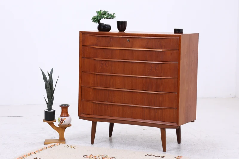 Vintage Teak Tallboy | Mid Century Kommode | Danish Design