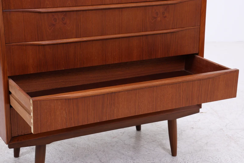 Vintage Teak Tallboy | Mid Century Kommode | Danish Design