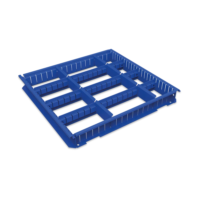 Schubladeneinteilung für Schubladenschränke in Enzianblau