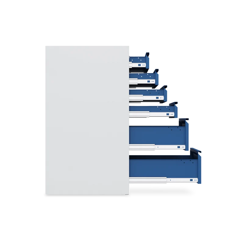 Schubladenschrank (900 mm hoch) mit 6-Schubladen in Lichtgrau