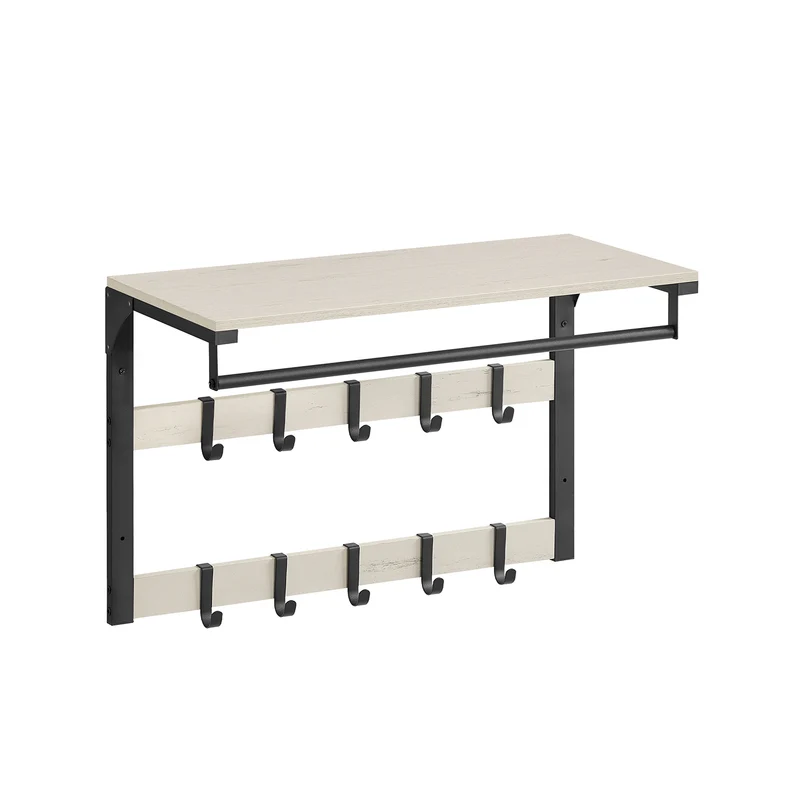 Wandgarderobe mit Ablage und 10 abnehmbaren Haken