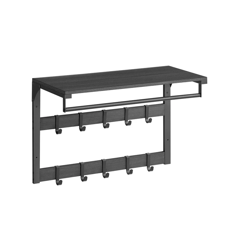 Wandgarderobe mit Ablage und 10 abnehmbaren Haken