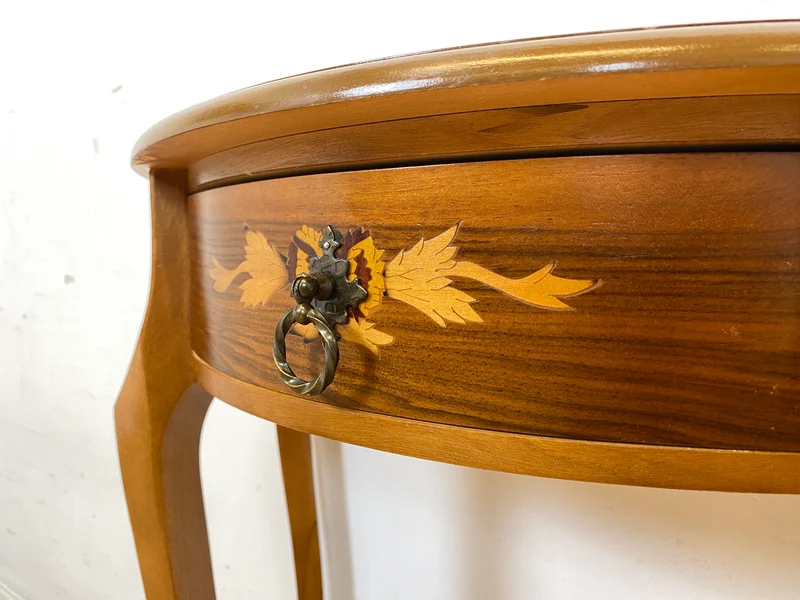 Vornehmer und sehr gut erhaltener Stilmöbel Konsolentisch mit Schublade und feinen Intarsien I Konsole Beistelltisch Ablage Kommode Garderobe Flurgarderobe Barock Vintage I