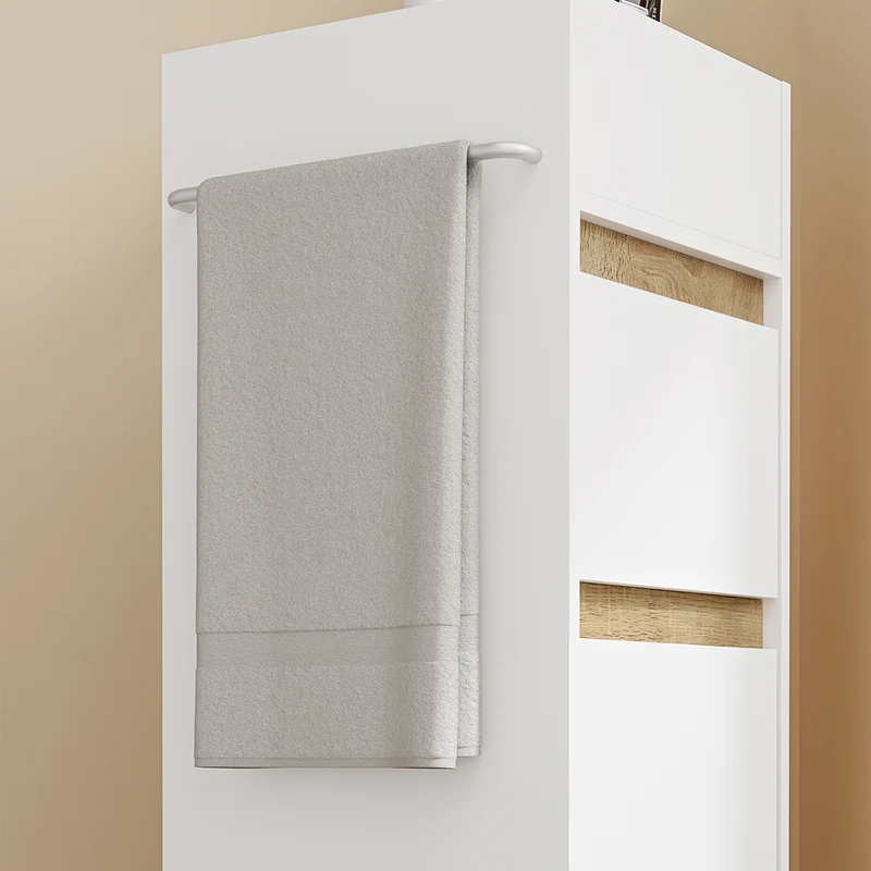 SoBuy | Badezimmer Hochschrank | Badezimmerschrank schmal Nischenregal Weiß | White | BZR225-WN