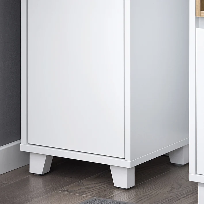 SoBuy | Bad Hochschrank | Aufbewahrungsschrank | Badschrank Weiß | BZR147-W