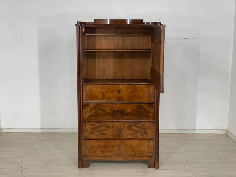 Hochwertiger Biedermeier Schrank Fächerschrank um 1880