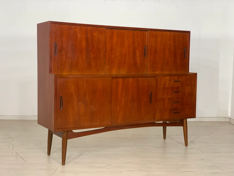 Danish Teak Highboard Schrank Wohnzimmerschrank Vintage