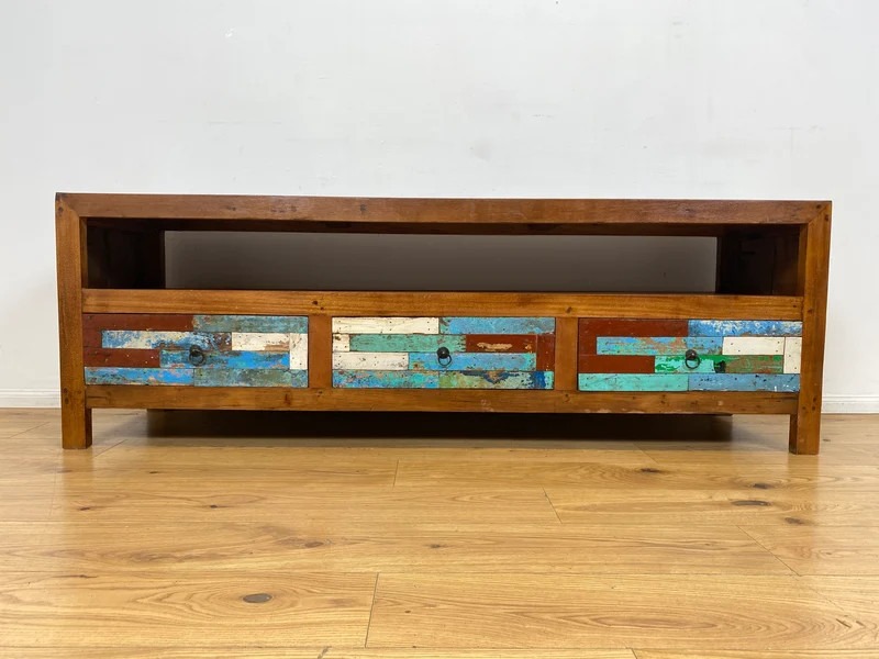 Boatwood by WMK I Besonders schönes 180 cm langes TV Lowboard aus altem Bootsholz I nachhaltiges & handgefertigtes Unikat I Teakholz massiv I Kommode Bank Board Anrichte Bootsmöbel Rostock Bremen Sylt