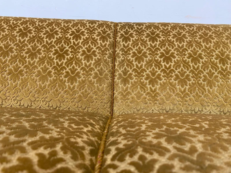 Wunderschönes & sehr gut erhaltenes 1930er Jahre Art Deco Sofa mit Schlaffunktion & goldenem Brokat Bezug I Couch Schlafcouch Schlafsofa Klappcouch Daybed Antik Vintage I (Kopie)