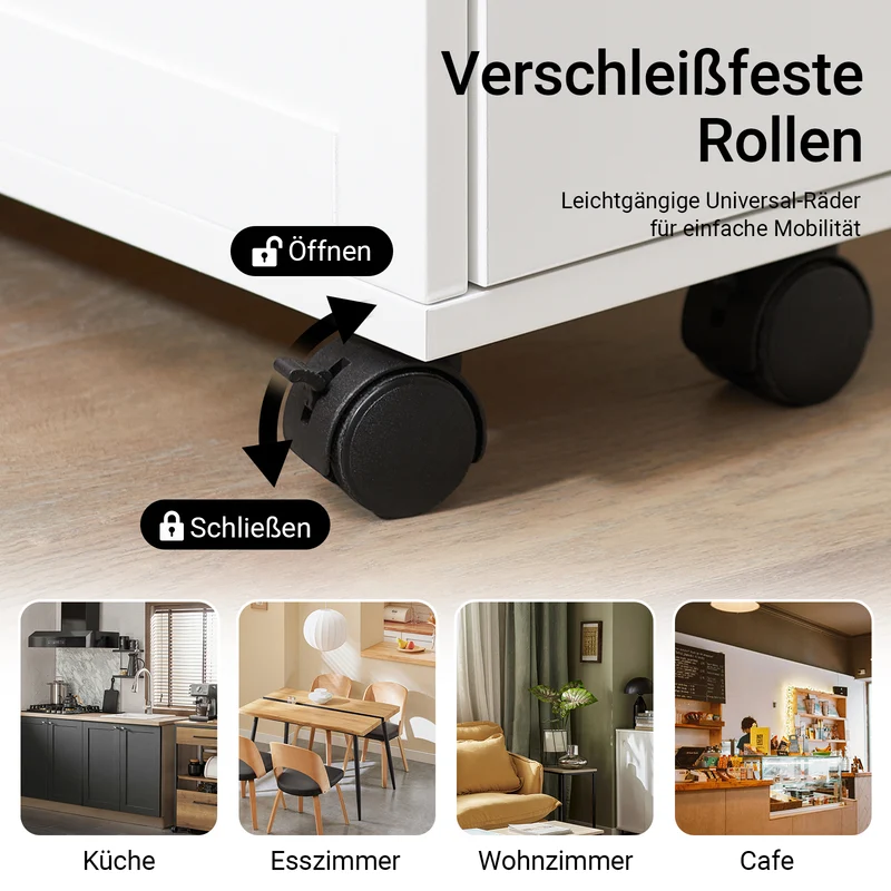 Vorverkauf | SoBuy | Nischenregal mit 3 Schubladen | schmales Küchenregal | Nischenwagen | NSR11-WN