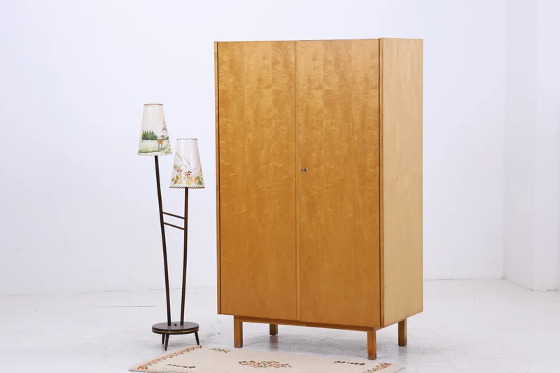 Vintage Hellerau Kleiderschrank | Mid Century Birke Wäscheschrank| DDR Design