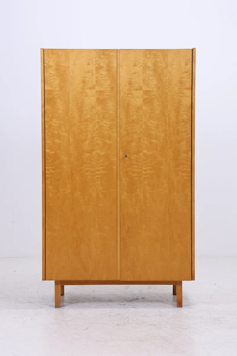 Vintage Hellerau Kleiderschrank | Mid Century Birke Wäscheschrank| DDR Design