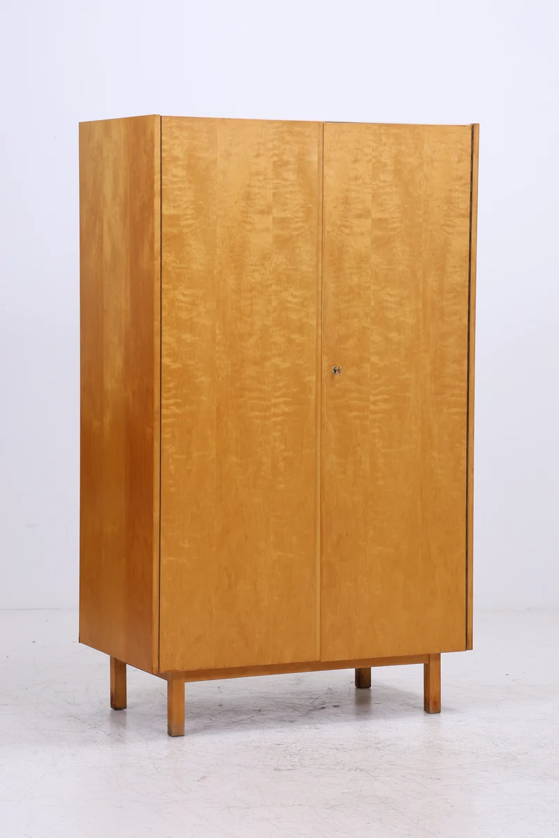 Vintage Hellerau Kleiderschrank | Mid Century Birke Wäscheschrank| DDR Design