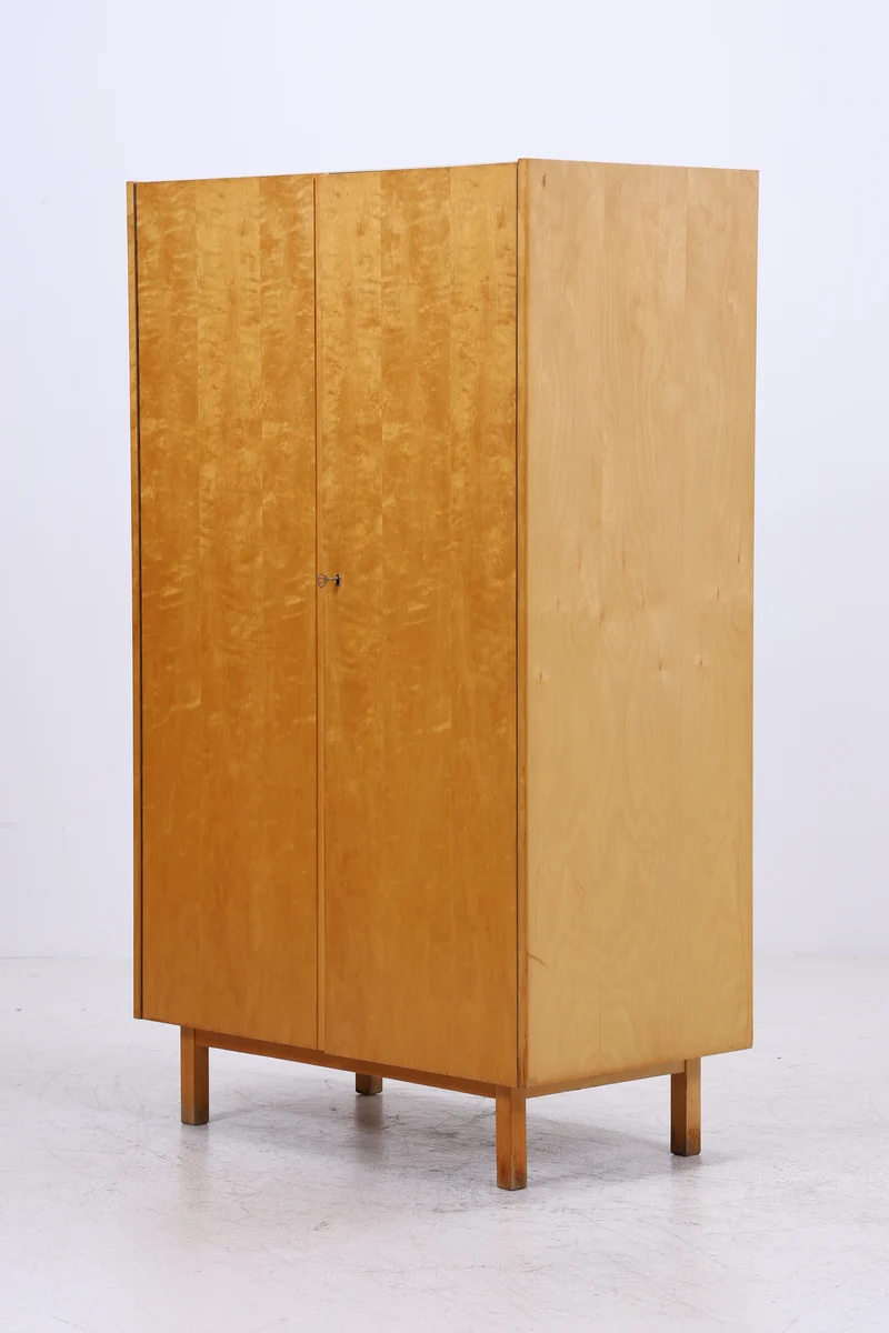 Vintage Hellerau Kleiderschrank | Mid Century Birke Wäscheschrank| DDR Design