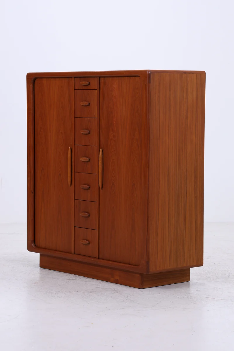 Dyrlund Herrenschrank Teak | Danish Design Cabinet | Vintage Lamellentüren Schrank | Seltene Ausführung