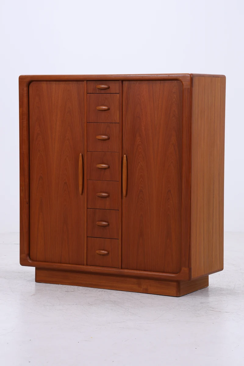 Dyrlund Herrenschrank Teak | Danish Design Cabinet | Vintage Lamellentüren Schrank | Seltene Ausführung
