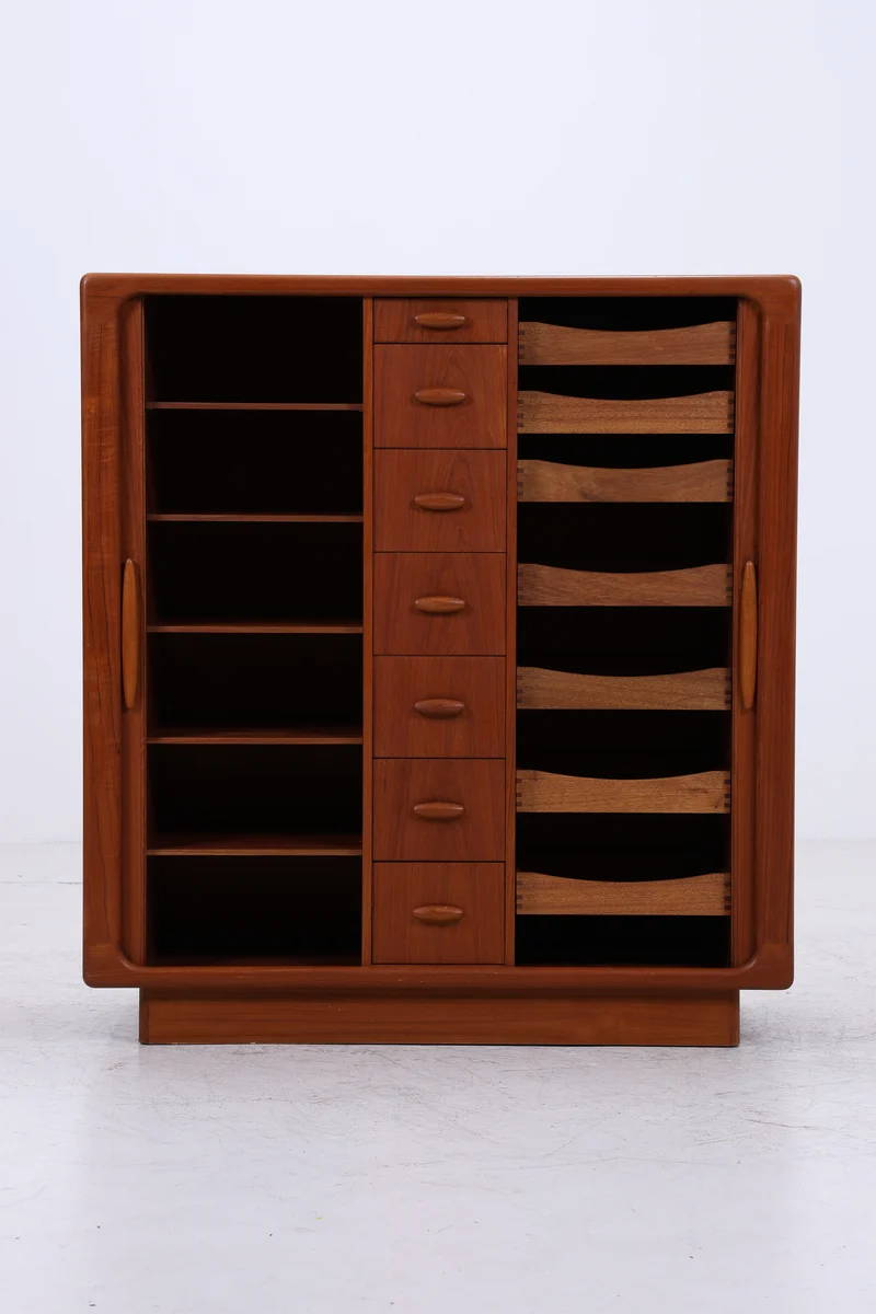 Dyrlund Herrenschrank Teak | Danish Design Cabinet | Vintage Lamellentüren Schrank | Seltene Ausführung